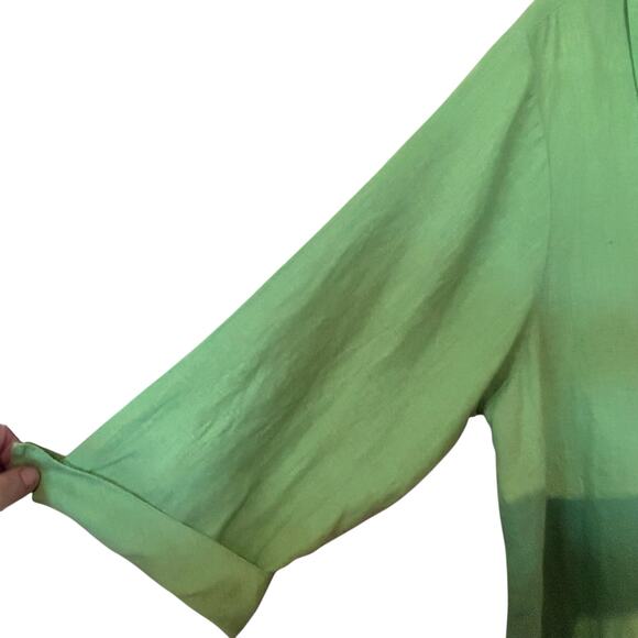 Habitat Tunic Top Green 100% Linen Preshrunk USA XL Minimalist Casual Coastal - Picture 5 of 12